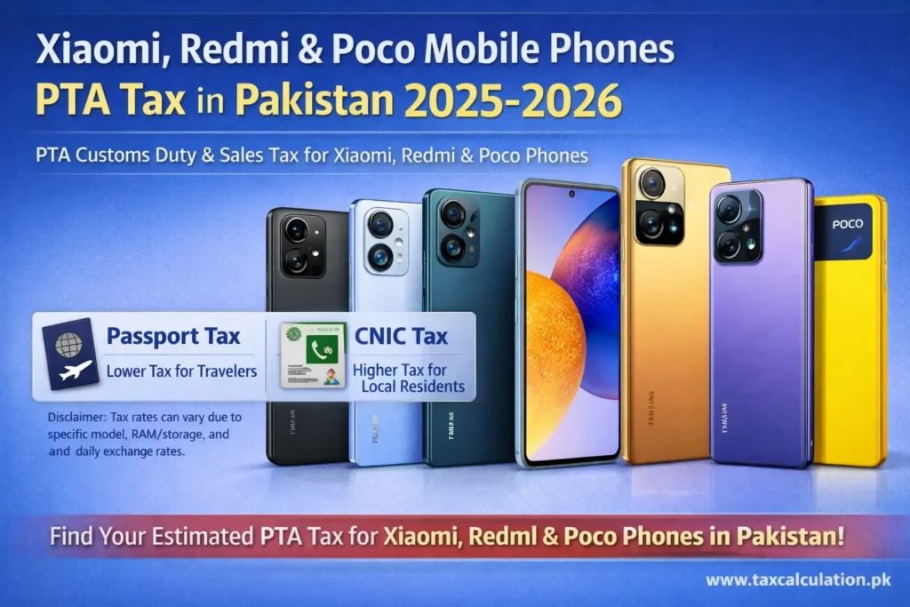 Xiaomi, Redmi & Poco Mobile Phones PTA Tax in Pakistan 2025-2026 1 Xiaomi, Redmi & Poco Mobile Phones PTA Tax in Pakistan
