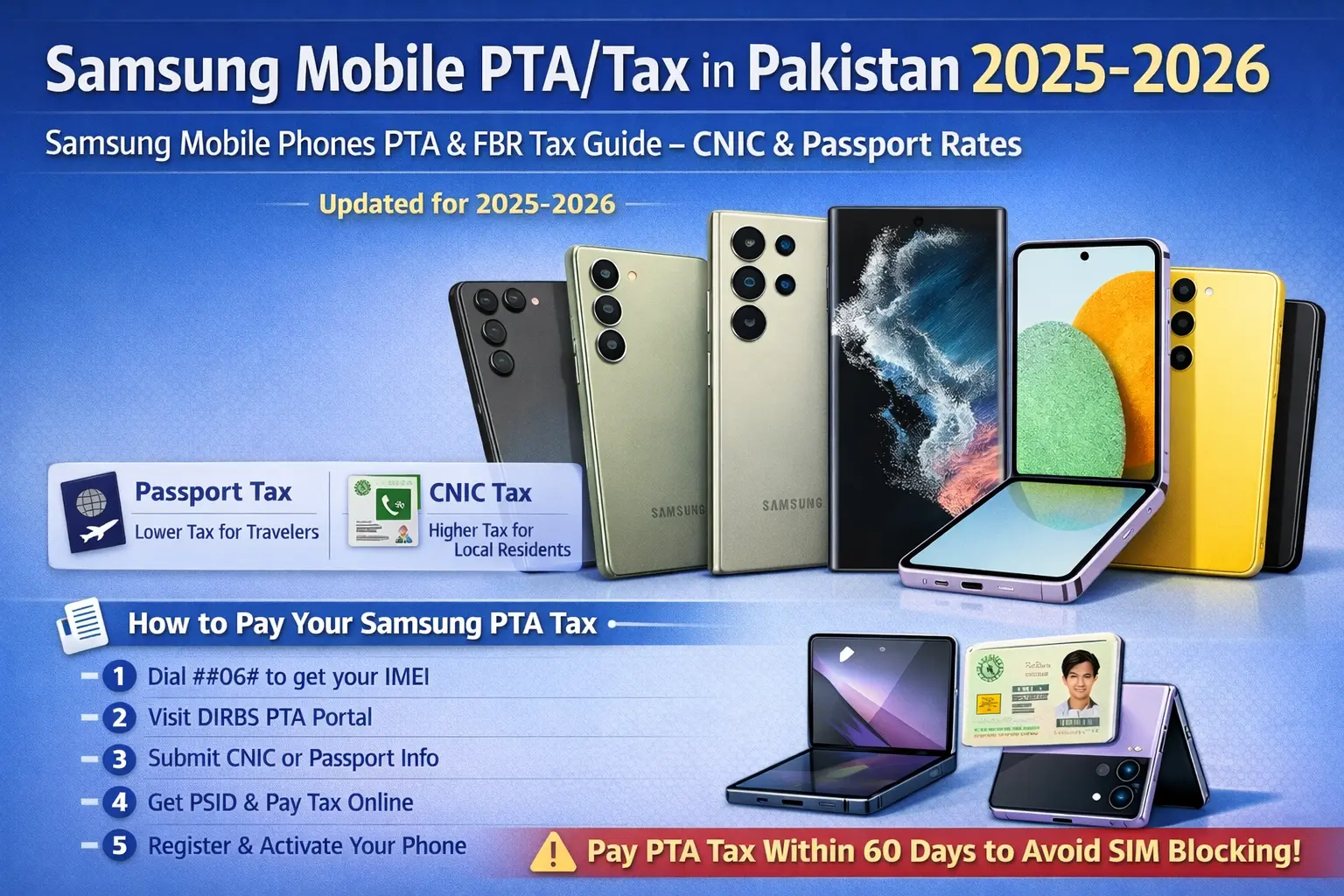 Samsung Mobile Phones PTA Tax in Pakistan 2025-2026 1 pta check