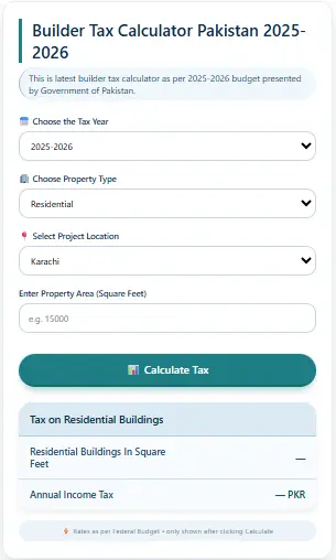 Builder Tax Calculator Pakistan 2025-2026 1 builder tax calculator pakistan