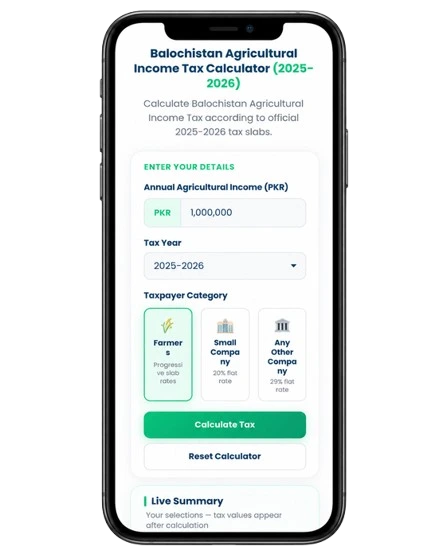 Balochistan Agricultural Income Tax Calculator 1 Balochistan Agricultural Income Tax Calculator
