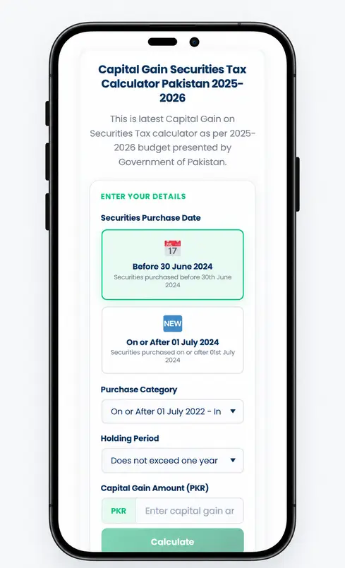 Capital Gain Securities Tax Calculator Pakistan 2026-27 1 Capital Gain Securities Tax Calculator